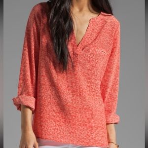 Joie Silk Marsher Textural Print Blouse | Sz XS